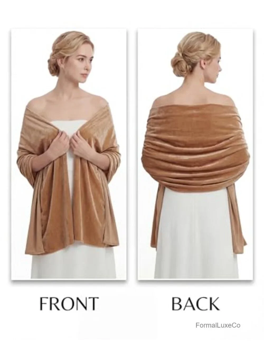 Velvet Scarf Shawl Wrap for Evening Dresses Wedding Bridal Cover Up